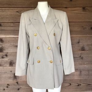 Oleg Cassini Double Breasted Blazer 10 Petite